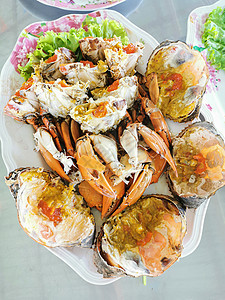咸蟹螃蟹用鱼酱保护螃蟹 瓜虾鸡蛋图片