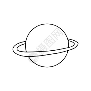 可爱的手画了涂鸦土星 孤立在白色背景上 矢量图解图片