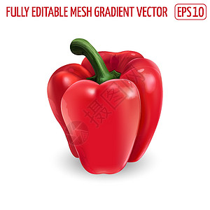白色背景的红铃椒收成广告烹饪沙拉菜单厨房健康味道美食蔬菜图片