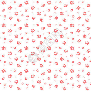手画的草图猫爪和追踪无缝模式 在白色背景上孤立的矢量说明元素黑色绘画艺术踪迹宠物动物野生动物涂鸦荒野插图图片