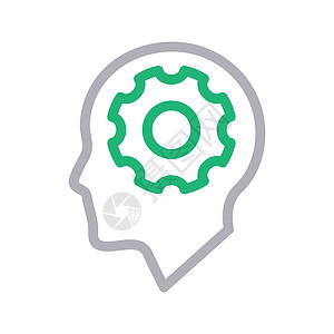 营销智慧思考科学插图商业智力学习头脑网络齿轮图片
