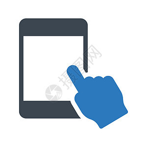 点击单击触摸屏白色手机界面技术屏幕电话手指展示药片背景图片