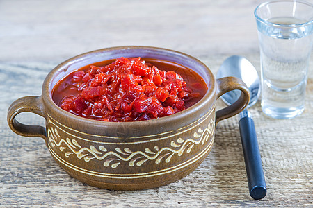 博施奇 俄罗斯炖菜奶油美食盘子午餐白色起动机蔬菜食物奶油状熟食图片