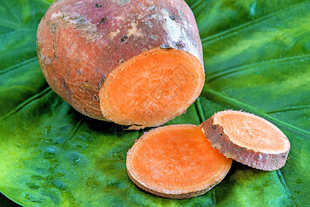 山药及其叶子红色工作室块茎蔬菜土豆饮食杂货店生产橙子营养图片