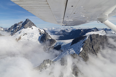 空中观视Aonging山国家公园顶峰高山旅游冒险冰川飞机假期天线远足国家图片