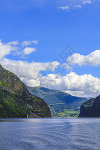 挪威美丽的山地和峡湾景观 挪威的奥兰斯福德索格涅夫霍德爬坡远足海岸全景旅游蓝色旅行岩石风景海景图片