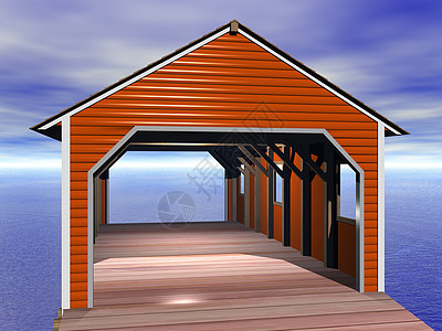 水边的木制船屋运动小屋行人天桥涂鸦房子高跷阴影天篷窝棚图片