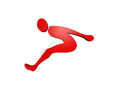 以运动员的红外框作为符号卡通片乐趣姿势红色钢笔画体操漫画背景图片