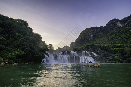 Ban Gioc  越南高邦的德台瀑布荒野溪流库存绿色天线公园丛林森林世界热带图片