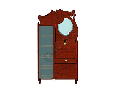 卧室内抽屉的木胸实木车厢单板贮存茶几橱柜家具背景图片