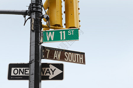 南7街和西11街街街口的街牌图片