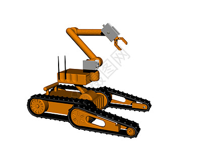 小型机器人 手握手臂和链驱动器黄色遥控关节履带自动机起重机相机夹臂图片