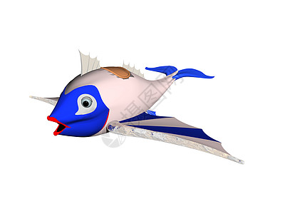 富彩多彩的飞行卡通鱼漫画飞鱼玩具背景图片