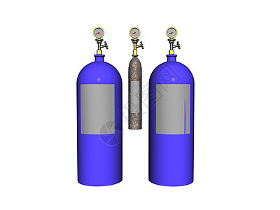 用于潜水的压缩空气气瓶金属阀门运动钢瓶氧气瓶蓝色图片