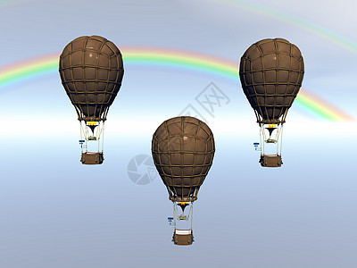 热气气球 天上搭载乘客篮子绳索沙袋飞行火焰热气球煤气灶背景图片