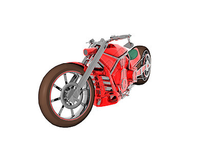 作为赛车机的红色摩托车车轮运输车辆力量两轮车金属图片