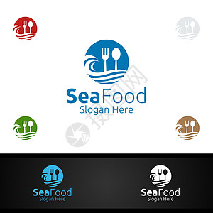 餐馆或咖啡厅的海食导游生态勺子厨师身份烹饪咖啡店品牌叶子推广图片