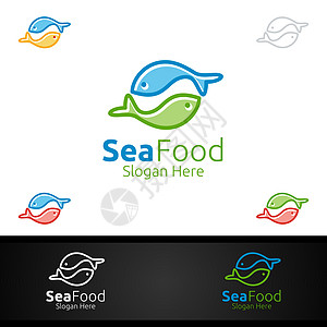 餐馆或咖啡厅的鱼类海产食物记录身份咖啡店烹饪饮食早餐沙拉送货推广环境导游图片