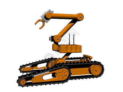 小型机器人 手握手臂和链驱动器相机起重机夹臂遥控关节黄色自动机履带图片