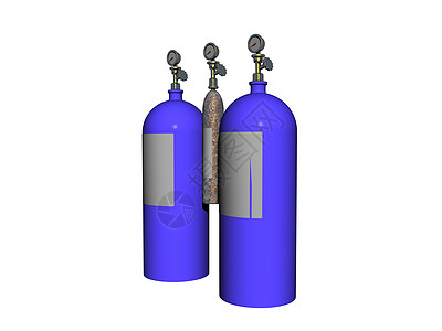 用于潜水的压缩空气气瓶阀门钢瓶氧气瓶蓝色金属运动图片