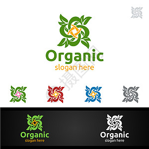草药 生态 健康 瑜伽 食品或农场概念的无限自然和有机Logo设计模板叶子品牌温泉树叶商业标志植物食物蔬菜生活图片