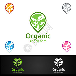 草药 生态 生态 健康 瑜伽 食物或农场概念的天然和有机Logo设计模板标志农果植物商业蔬菜生物生活插图化妆品推广图片