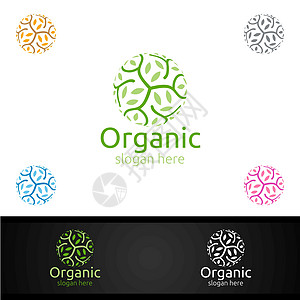 草药 生态 健康 瑜伽 食品或农场概念的天然和有机Logo设计模板蔬菜品牌生物学生物环境芳香温泉花园化妆品标志图片