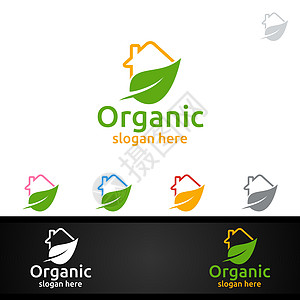 草药 生态 健康 瑜伽 食品或农场概念的自然和有机Logo家庭设计模板图片