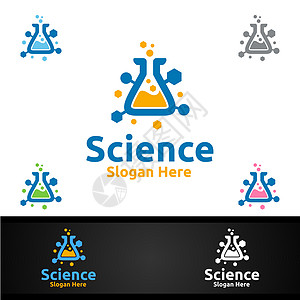 微生物学 生物技术 化学或教育设计概念的科学和研究实验室标志制药插图几何学器皿化学品生物学药店健康细胞环境图片