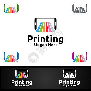 用于媒体 零售 广告 报纸或书籍概念的活性印刷公司Vector Logo设计图片