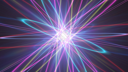 具有光 rin 的发光原子结构力量量子插图化学电子辉光技术轨道耀斑科学图片