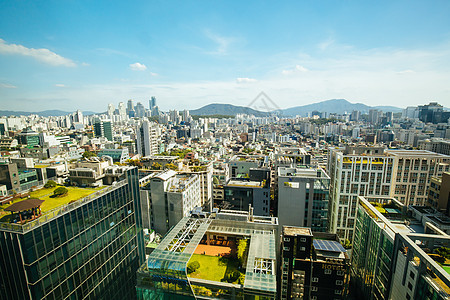 韩国首尔的日间视图旅游天空全景旅行首都生活办公室城市商业市中心图片