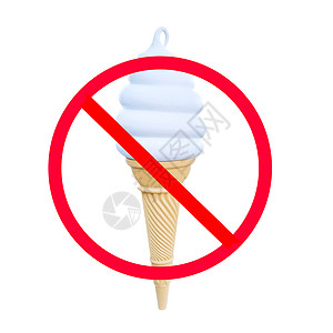 不要吃冰淇淋标志红色甜点食物圆形饮食奶油白色禁令控制锥体图片
