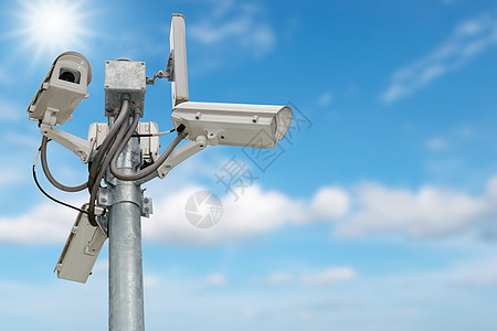 安保摄像头或监视摄影机组电视间谍天空镜片控制相机运输监控建筑技术图片