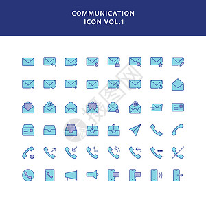 通信填充大纲图标集技术网络信使手机讨论讯息蓝色传真地址麦克风图片