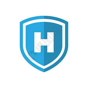 h&mH 符号矢量图标的盾牌插画