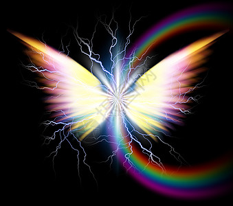 天使翅膀和彩虹图片