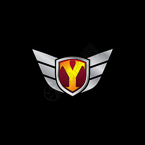 图标 Logo 设计概念模板徽章安全标签商业引擎运输车辆机器警卫翅膀图片