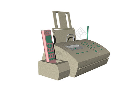 配有纸机和综合电话的传真机电子产品接待纸盘电脑图片