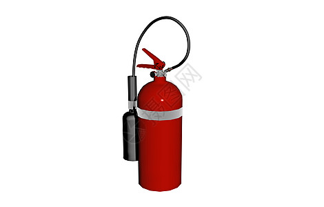 配有水管和喷嘴的红色灭火器消防干粉钢瓶喷口灭火图片