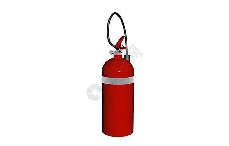 配有水管和喷嘴的红色灭火器灭火钢瓶消防喷口干粉图片