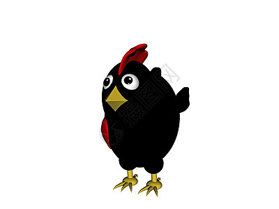 带心的黑黑卡通鸡鸡漫画梳子家禽公鸡翅膀恶棍图片