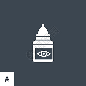眼药水相关矢量字形图标眼科卫生眼球治疗药品光学插图瓶子白色医疗图片