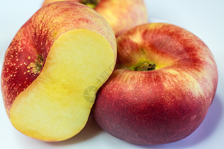 平扁桃桃团体营养甜点橙子异国白色食物饮食美味红色图片