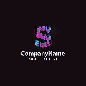S 现代波线Logo设计模板图片