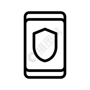安全标识徽章插图防御框架网络电话隐私警卫背景图片