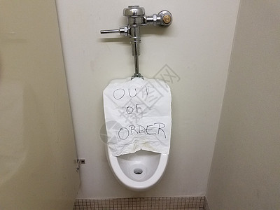 卫生间小便池上的手动布告示牌排尿指示牌浴室洗手间命令图片