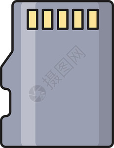 内存卡卡数据芯片相机白色标签适配器记忆贮存插画家插图图片