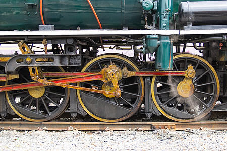 蒸汽机车的火车轮准备出发 开始吧车轮车站铁路运输火车图片