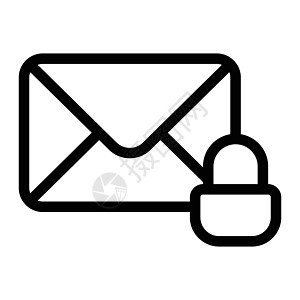 邮件锁图片锁密码秘密互联网垃圾邮件技术挂锁网络邮件地址插图设计图片